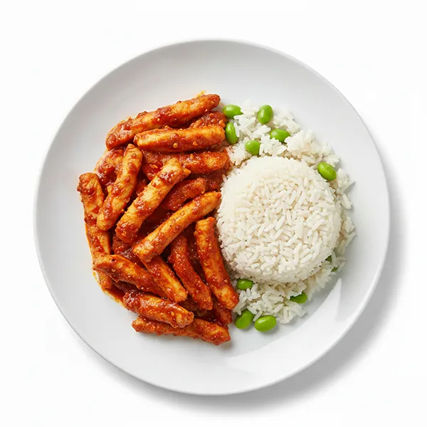 Malaysian Sambal Chicken with Sticky Edamame Rice